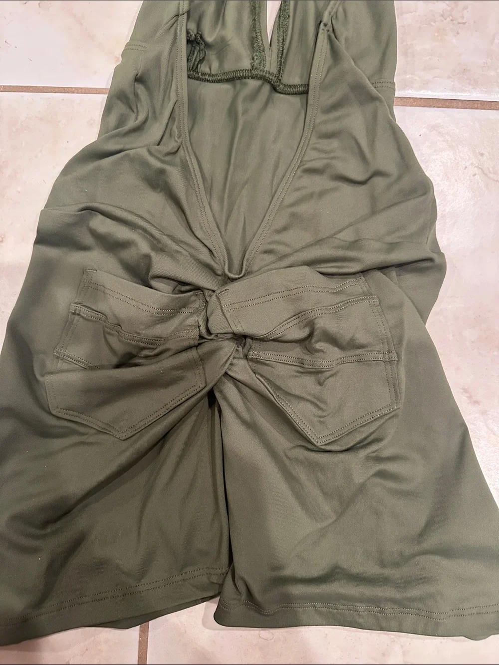 Olive Green Halter One-Piece